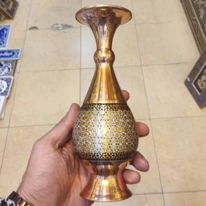 گلدان مس و خاتم ارتفاع 20