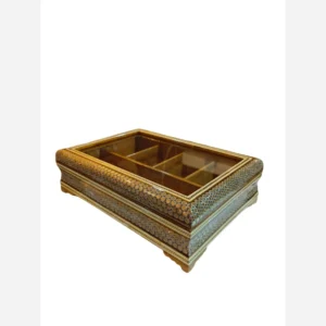 جعبه پذیرایی( تی بگ) دمنوش تمام خاتم مدل شیشی