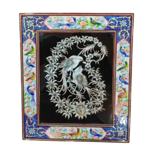 تابلو مینیاتور شکار و قلمزنی 34*40