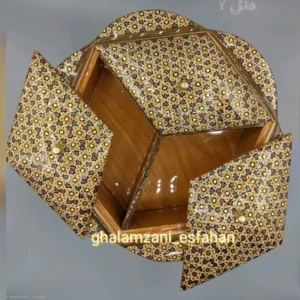 شکلات خوری(آجیل خوری) تمام خاتم سه درب ابعاد 24 در 24