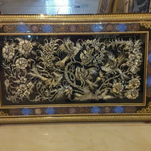 تابلو قلمزنی قاب خاتم تذهیب شاسی دار