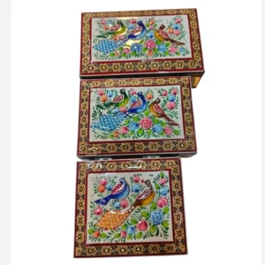 جعبه نقاشی مینیاتور خاتم سری (سه عدد)