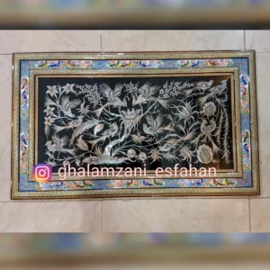 تابلو قلمزنی نقاشی مینیاتور و خاتم ابعاد 100 در 60