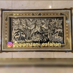 تابلو قلمزنی ابعاد 100 در 60 تمام خاتم