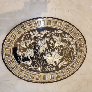 تابلو بیضی نقاشی مینیاتور و خاتم