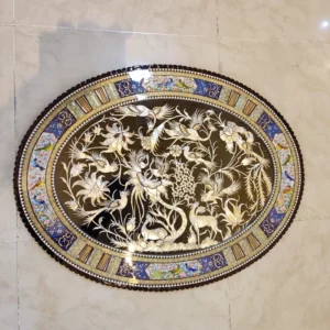 تابلو بیضی نقاشی مینیاتور و خاتم