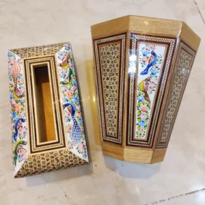 سطل خاتم و مینیاتور گل و مرغ برجسته