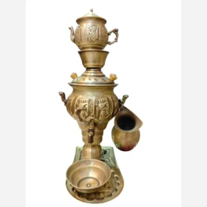 سماور برنجی دکوری پنج تکه ارتفاع 33