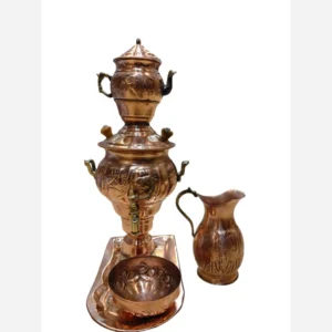 سماور مسی دکوری پنج تکه ارتفاع 33