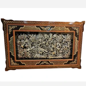 تابلو قلمزنی طرح شلوغ ابعاد 80 در 50 تمام خاتم