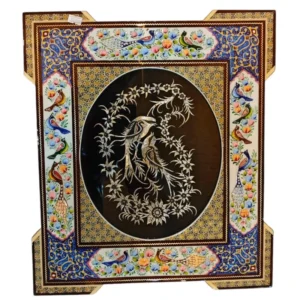 تابلو قلمزنی مینیاتوری و خاتمکاری 46 در 40