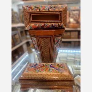 ست کلینکس و جعبه دستمال و جای کاردچنگال خاتم مینیاتور