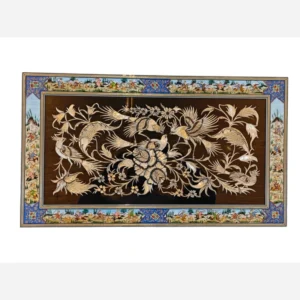 تابلو قلمزنی مینیاتور برجسته شکارگاه وخاتم 40*70