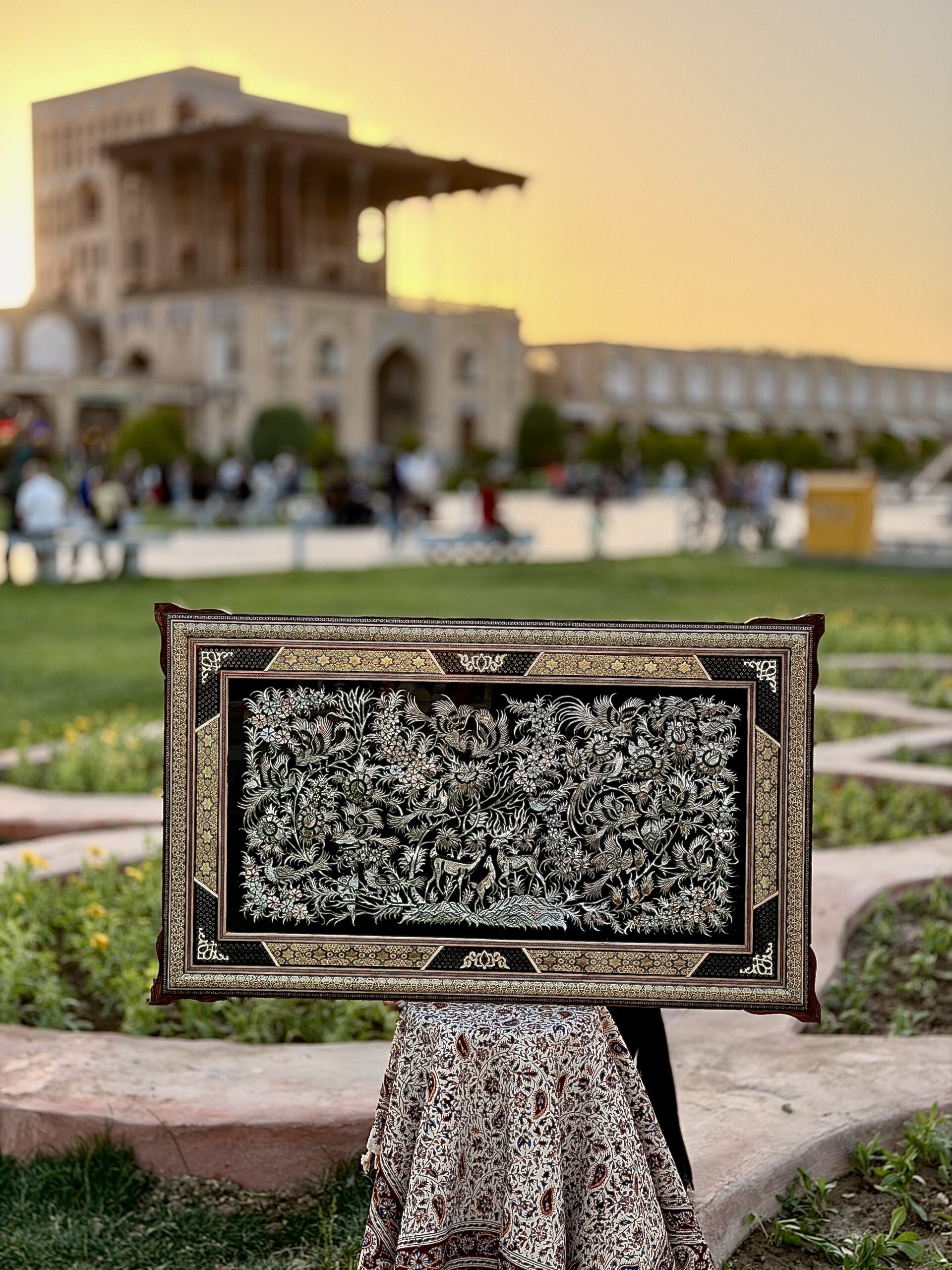 تابلوقلمزنی طرح ظریف آهو و پرنده 100 در60 - Image 3