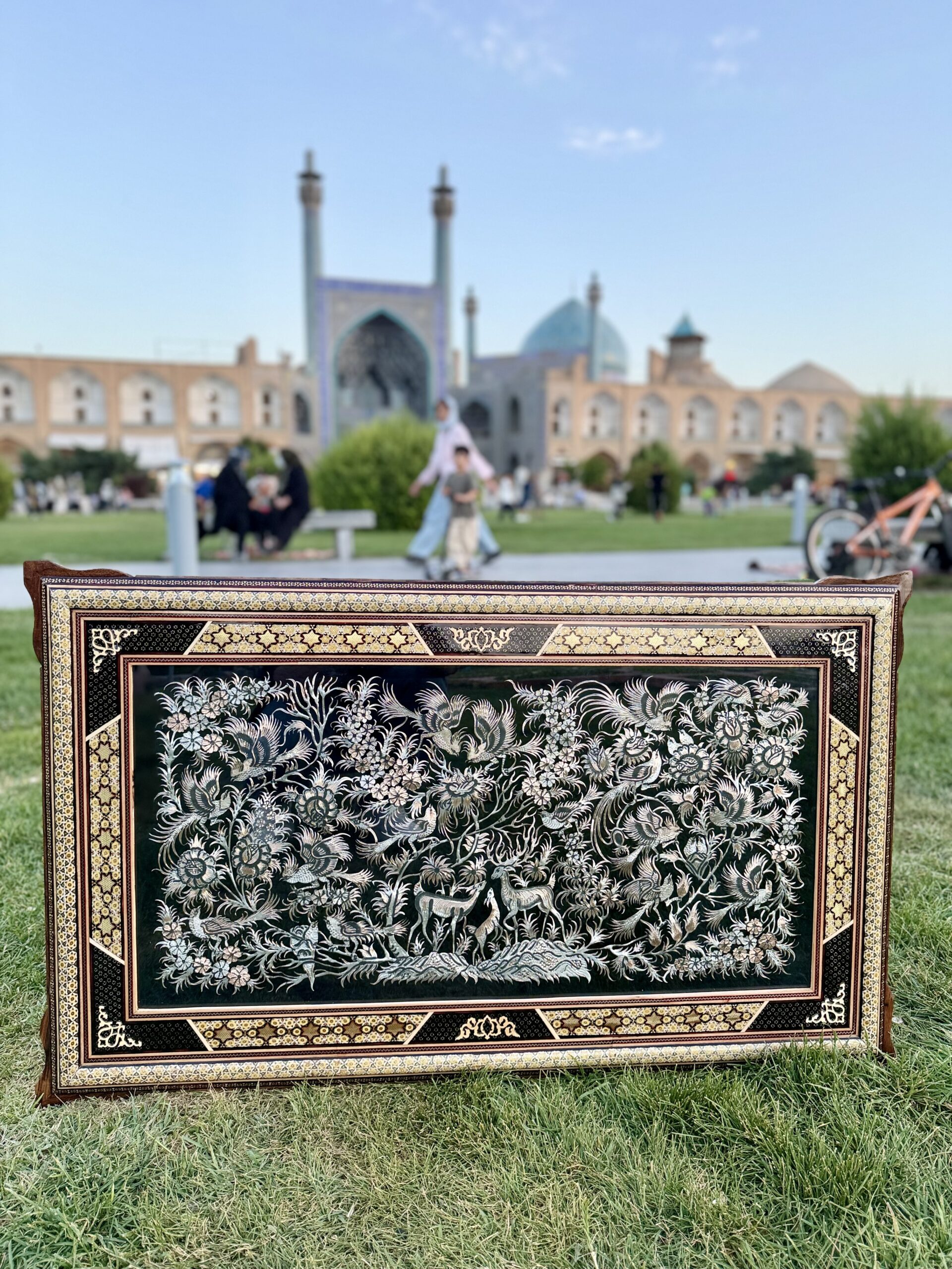 تابلوقلمزنی طرح ظریف آهو و پرنده 100 در60 - Image 4