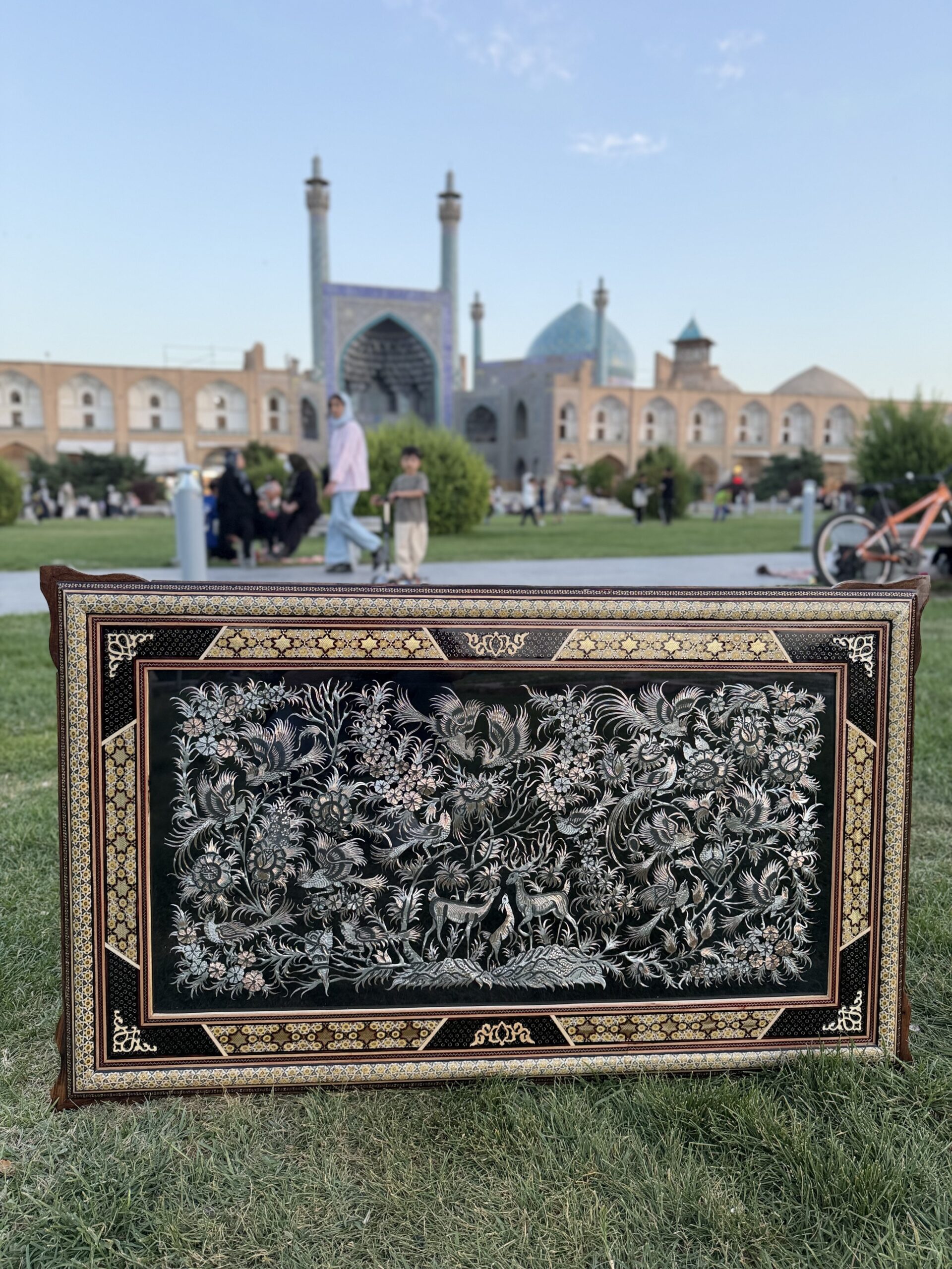 تابلوقلمزنی طرح ظریف آهو و پرنده 100 در60 - Image 5