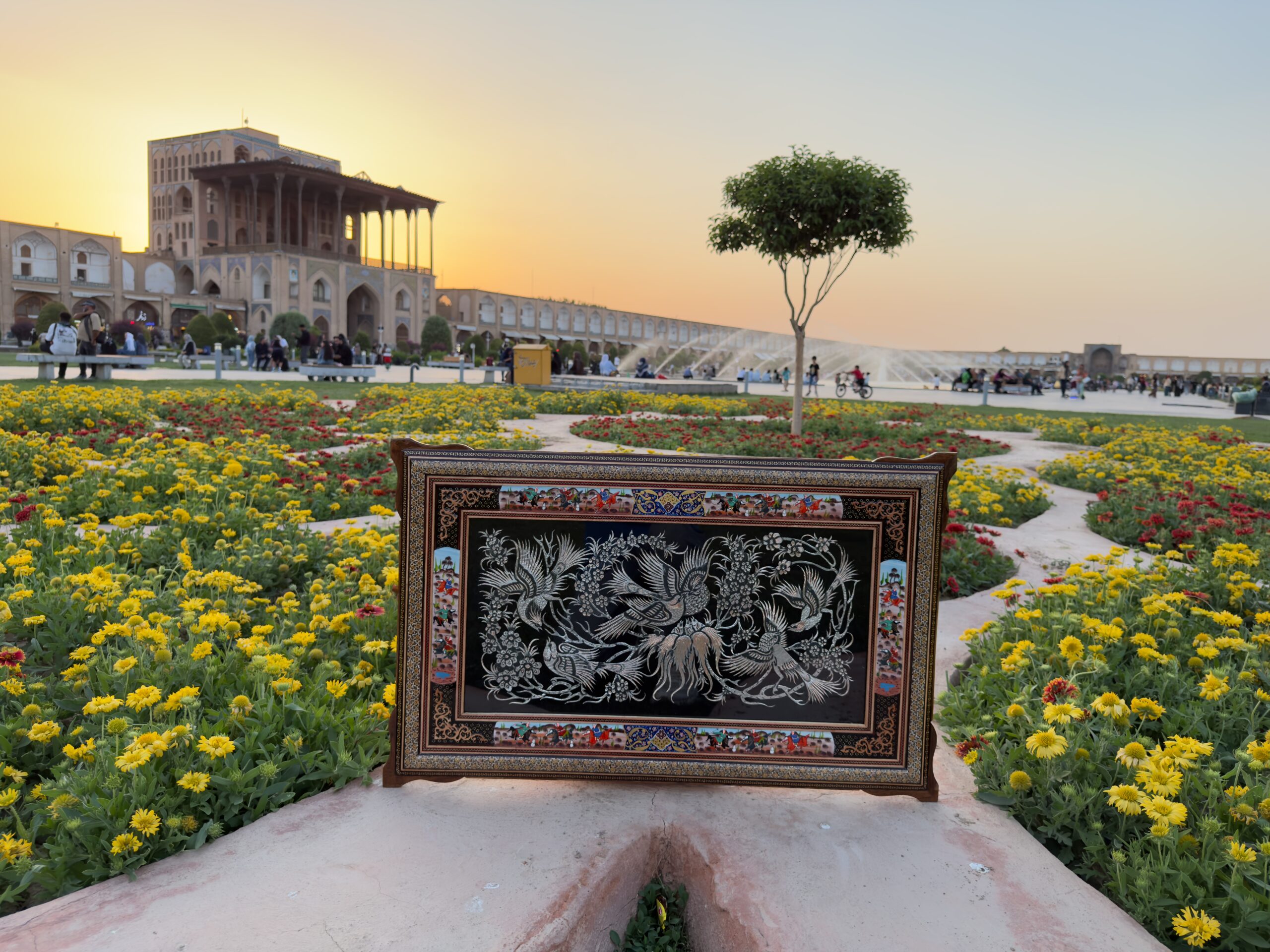 تابلو قلمزنی خاتمکاری و مینیاتور 80 در 50 - Image 2