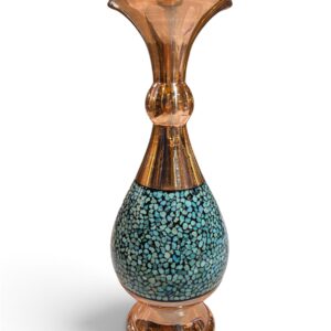 گلدان فیروزه کوبی مسی ارتفاع 20