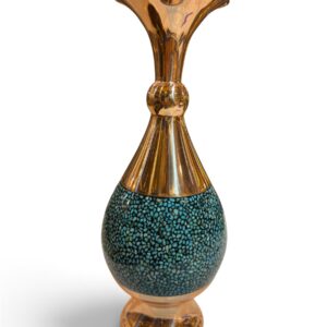 گلدان فیروزه کوبی مسی ارتفاع 25