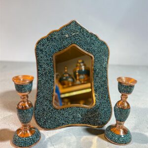 آینه و شمعدان مسی فیروزه کوبی